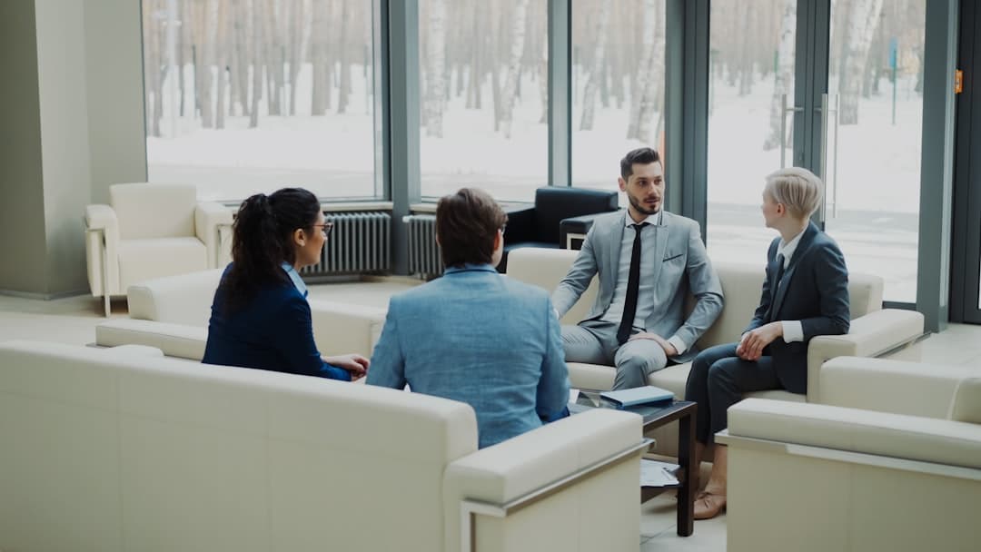 Professionals meeting in a financial firm